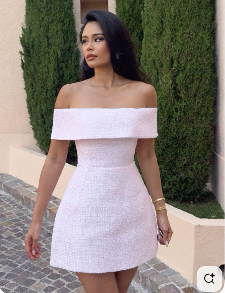 🌸 Vestido Off-Shoulder “Blush Charm”